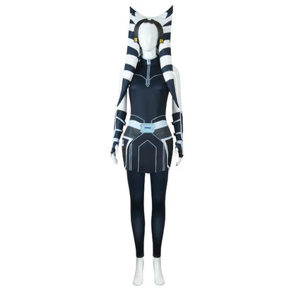 Anime Laku Ahsoka Tano Cosplay-Kostüm für Erwachsene, Halloween, Anakin Cosplay-Kostüm, komplettes Set inklusive Hut für Comic Con Ahsoka-Outfits