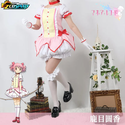 Anime Magical Girl Puella Magi Madoka Magica Akemi Homura Kaname Madoka Cosplay Costume Mahou Shoujo Perruque Costume de combat Robe Jupe