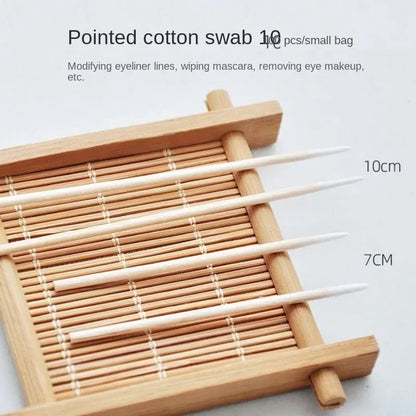 Lot de 100 cotons-tiges en bois pour ongles, bâtonnets de nettoyage, pointe en bois, tête en coton, correcteur de détails pour manucure, dissolvant de vernis à ongles, outil d'art