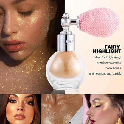 Diamant Hochglanz Glitter Spray Highlighter Pulver Aufhellen Polarisation Fee Pulver Gesicht Körper Illuminator Make-Up Kosmetik