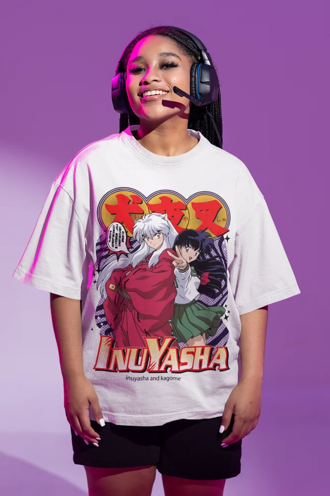 Inuyasha T-shirt Kagome Higurashi Sesshomaru Red Moon Inu Yasha Anime Shirt