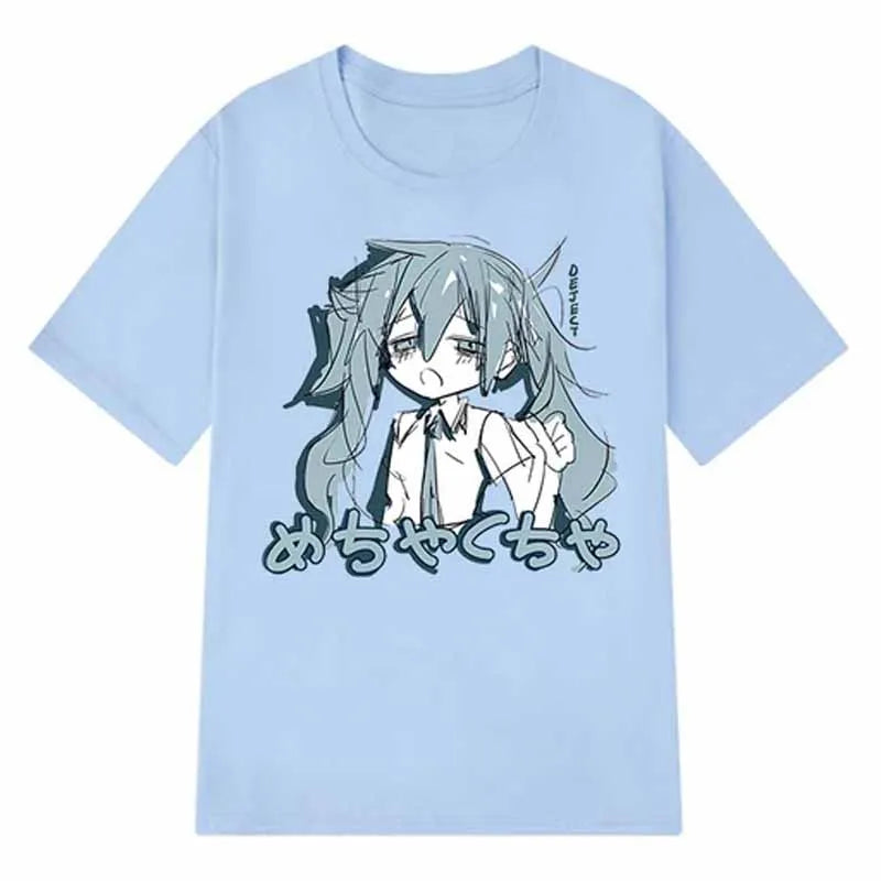 Japanese Y2K Anime Women T-shirt Cotton Loose Streetwear Casual Tees Big Size Short-sleeved Hip-hop Harajuku Tops Women Clothing