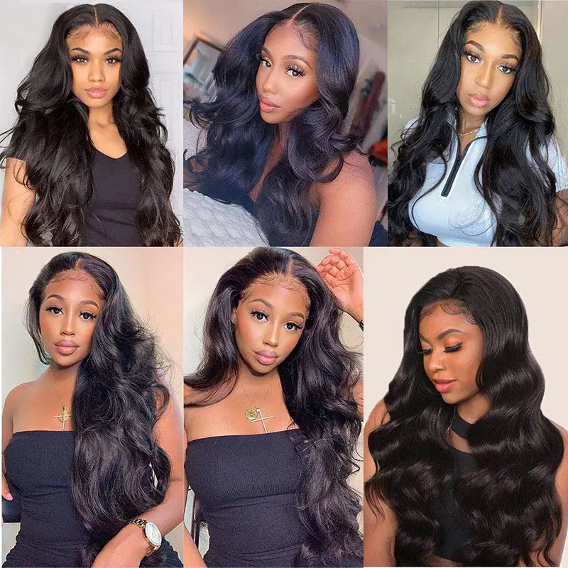 Body Wave Lace Front Perücke 100 % Echthaar Perücken für Frauen Brasilianische transparente Lace Closure Perücken 180 % Dichte Remy Haar Günstige Perücke