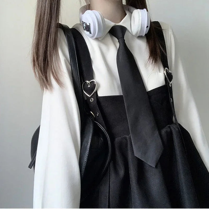 HOUZHOU Kawaii Robe Lolita Noire Femmes Volants Superposés Japonais Sans Manches Bretelles Mignon Mini Robe Style Preppy Robe D'été Scolaire