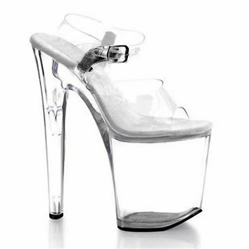 Sandales de pole dance sexy pour femmes, talons hauts de 20 cm, modèle Catwalk, sandales en cristal, grande taille de 20 cm, talons hauts, taille 46 YKC