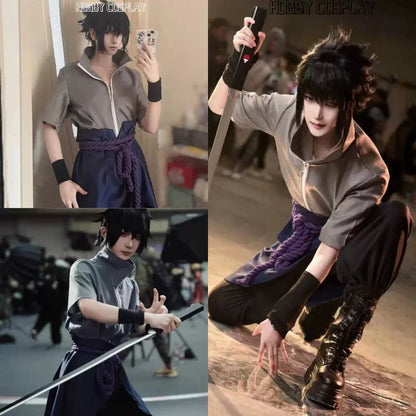 Anime Uchiha Sasuke Cosplay Outfit Halloween Costume Party Role Play Uniform Comic Clothes Outfit