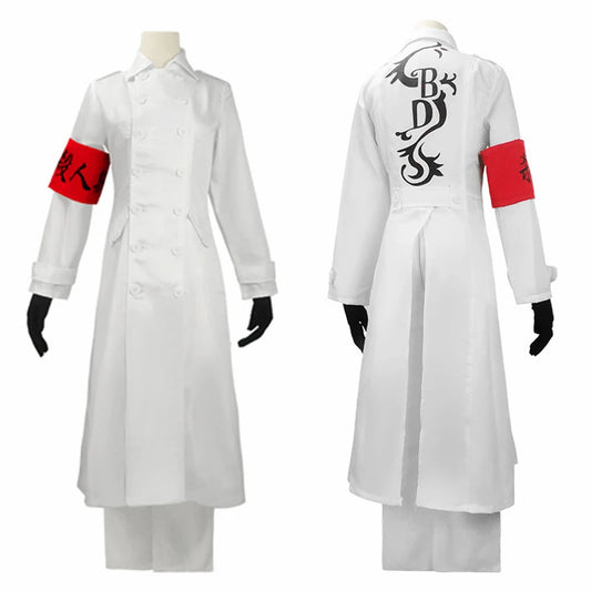 Anime Tokyo Revengers Cosplay Costume Seishu Inui Kokounoi Hajime Ensemble Uniforme Blanc Uniforme Dragons Noirs Fête d'Halloween