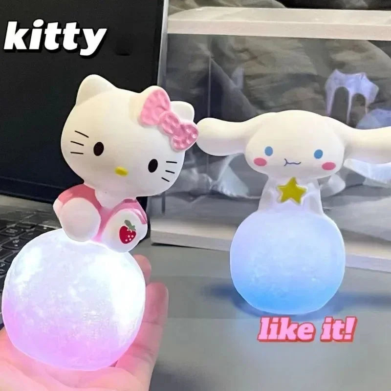 miniso Hello Kitty Night Light Luminous Children's Toy Bedside Lamp Anime Cartoon Kuromi Cinnamoroll Cute Children's Gift