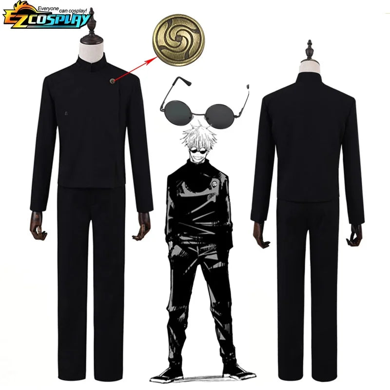 Geto Suguru Cosplay Anime Jujutsu Kaisen Cosplay Adulte Hommes Chemise Pantalon Perruque Lycée Halloween Uniforme Ensemble Complet