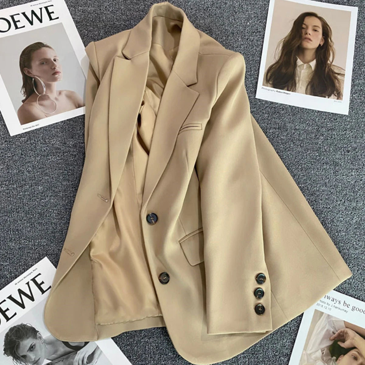 Veste de mode coréenne pour femmes, blazers, vêtements d'extérieur, printemps-automne 2024, nouvelle veste pour femmes, chic, élégant, décontracté, sport, costume féminin