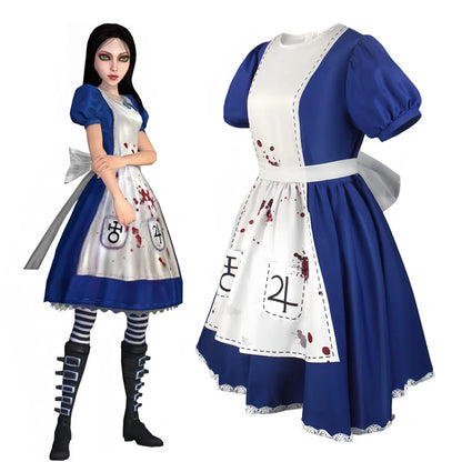 Anime Alice Prinzessin Kleid Dienstmädchen Schürze Kleid Spiel Madness Returns Alice Cosplay Kostüm Für Frauen Mädchen Halloween-Party