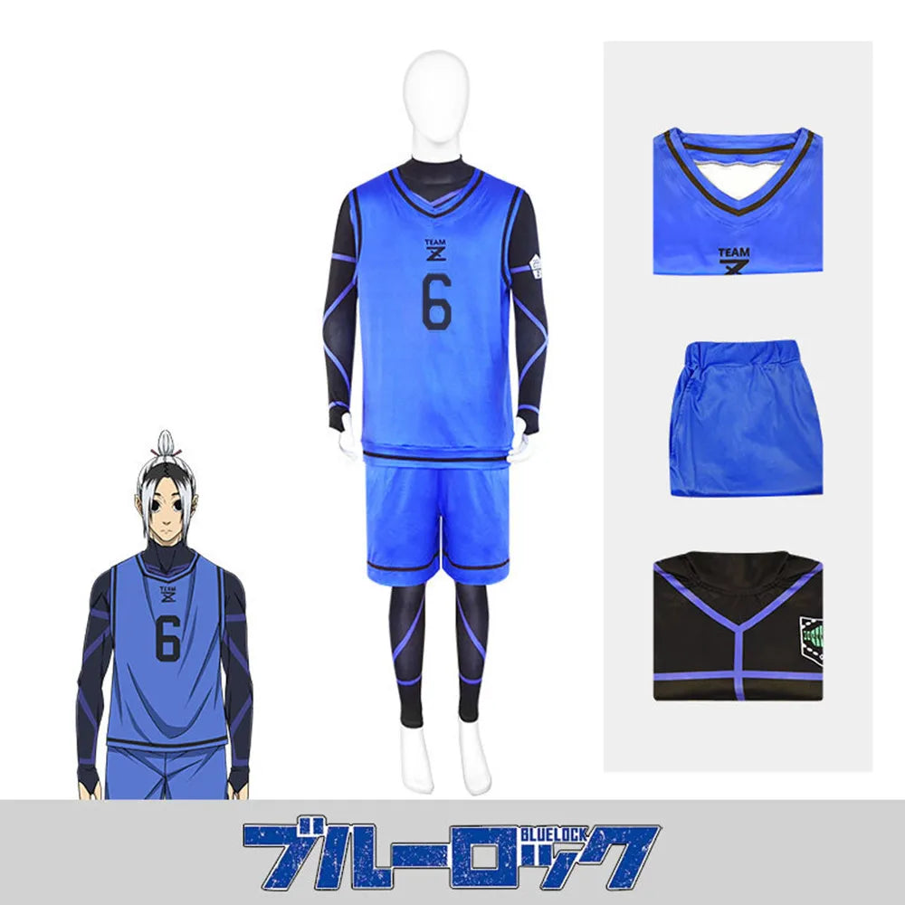 Anime Blue Lock Cosplay Kostüm Isagi Yoichi Chigiri Bachira Rensuke Kunigami Fußball maillot fuß uniforme Kleidung Trikots