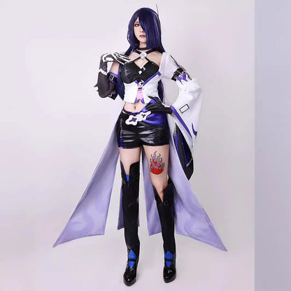 Acheron Cosplay Französisches Dienstmädchen Kostüm Honkai Star Rail Karneval Uniform Perücke Anime Halloween Kostüme Männer Spiel