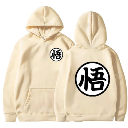 Sweat à capuche imprimé vintage pour homme, motif dessin animé japonais Goku, polaire, décontracté, style hip-hop, streetwear