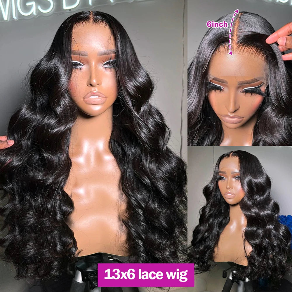 Perruque Lace Front Wig transparente Body Wave 13x4 13X6 Bling Hair HD Frontal Wig 180% Densité Cheveux humains 4x4 Lace Closure Wigs pour femmes