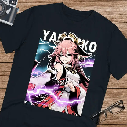 T-shirt Genshin Impact Yae Miko T-shirt Genshin Impact fabriqué par des fans T-shirt unisexe en ultra coton