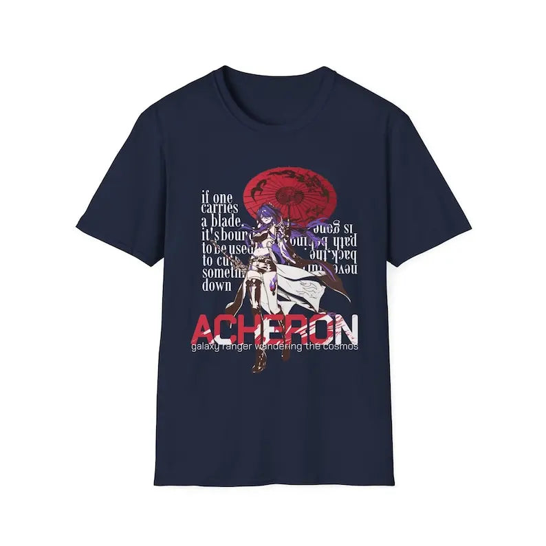 Acheron Honkai Star Rail Manga-Stil Ästhetik Dezente Anime-Grafik | Grafisches T-Shirt Ästhetisches Unisex Softstyle T-Shirt