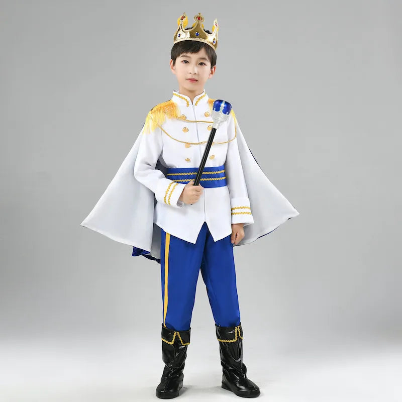 Costume de roi de jeu de rôle pour enfants d'Halloween Costume royal européen fantastique Coffret cadeau de Noël