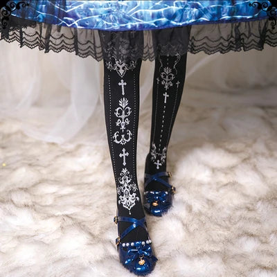 Original socks lolita stockings pantyhose lolita stockings bronzing printing socks