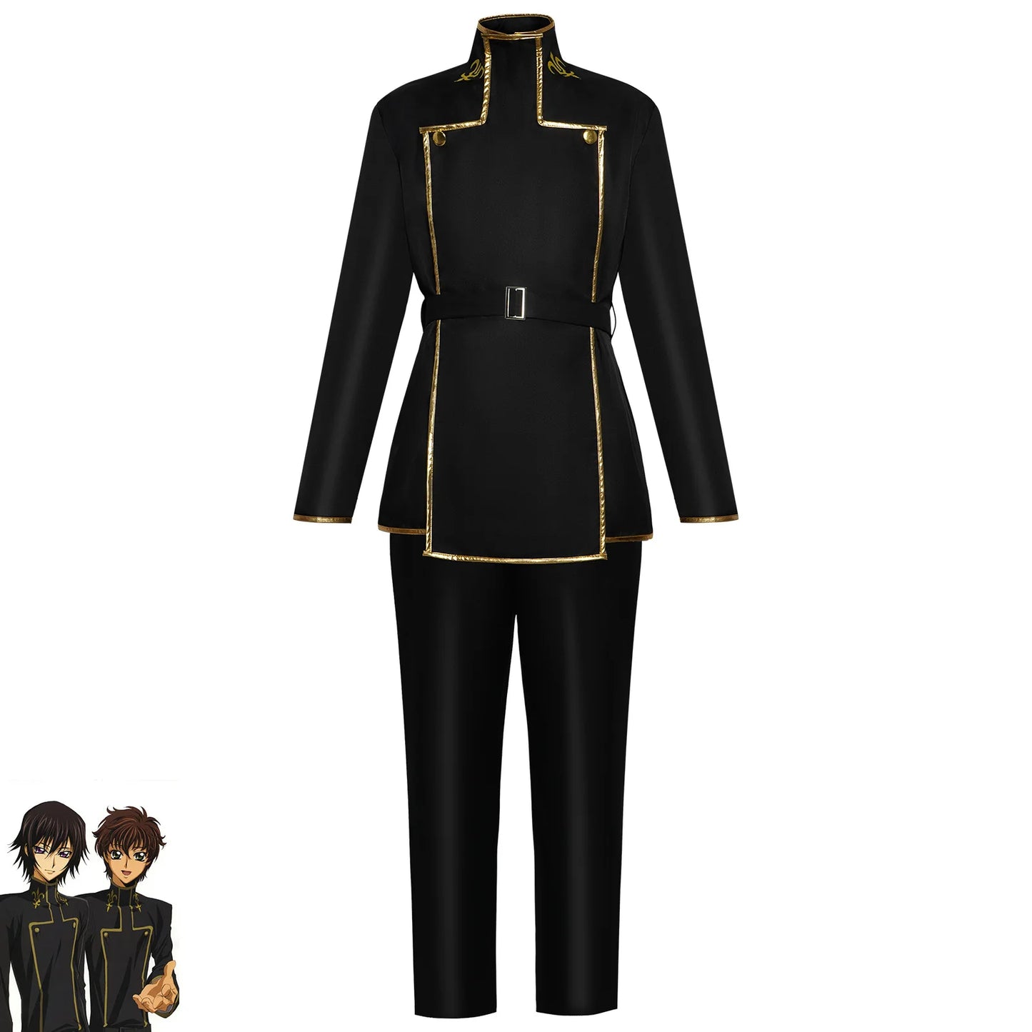 4 pièces Anime CODE GEASS Lelouch de la rébellion Lelouch Lamperouge Cosplay Costume Halloween Party hommes manteau + pantalon + ceinture tenues