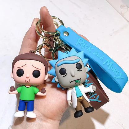 Anime Rick und Morti Schlüsselanhänger, süße Cartoon-Figur, Schlüsselanhänger, modischer Anhänger, Autoschlüssel-Zubehör, Schmuck, Kinderspielzeug, Weihnachtsgeschenke