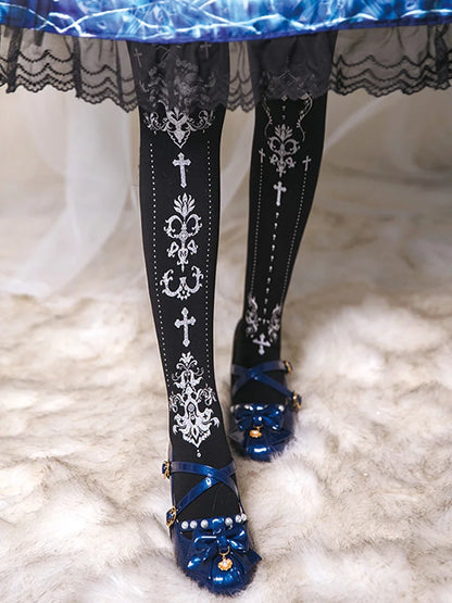 Original socks lolita stockings pantyhose lolita stockings bronzing printing socks