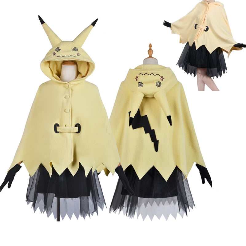 Mimikyu Cartoon Suit Women Pajama Anime Cloak Dress Costume Halloween Cloak for Adults Cute pajamas