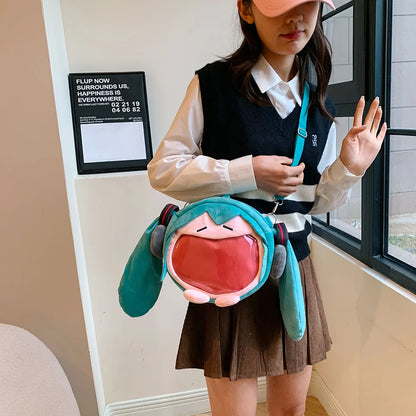 Anime Hatsune Miku Tasche Q Version Kawaii Figur Tasche Modell Puppe Stofftier Umhängetasche Transparenter Rucksack Für Weihnachtsgeschenke