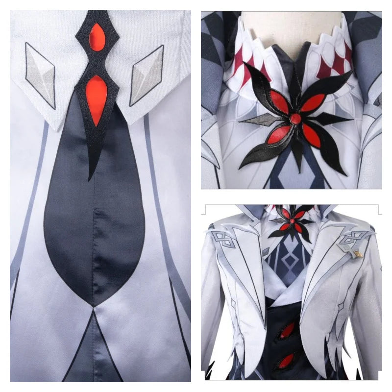 Costume de Cosplay Arlecchino The Knave Genshin Impact Fatui Harbinger Wig Set Servant Snezhnaya Costumes d'Halloween pour femmes