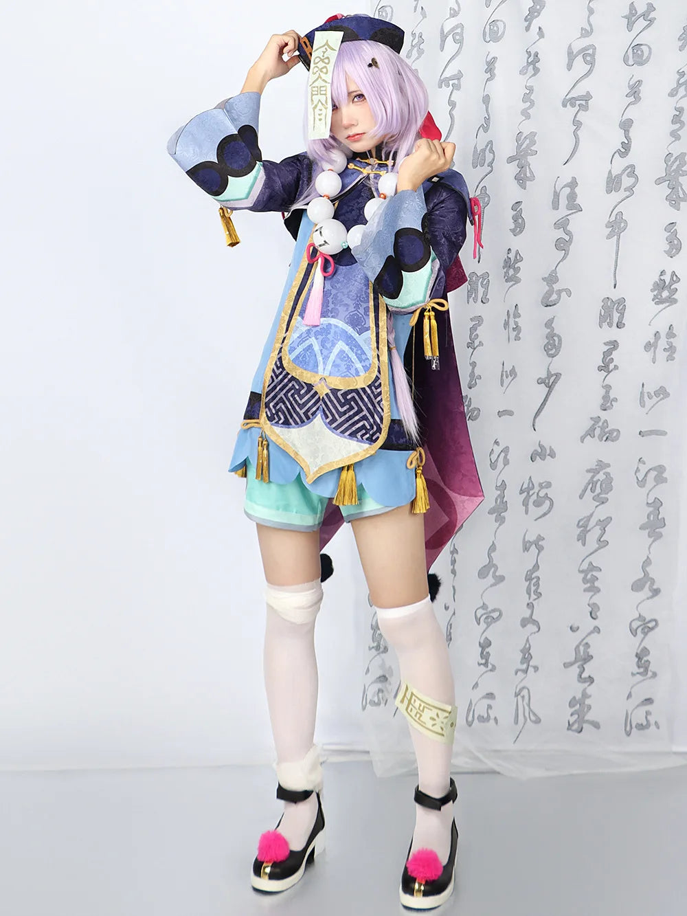 Genshin Impact Qiqi Cosplay Costume Uniforme Perruque Anime Halloween Costumes pour Fille Jeu