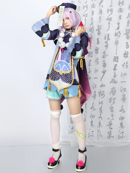 Genshin Impact Qiqi Cosplay Costume Uniforme Perruque Anime Halloween Costumes pour Fille Jeu