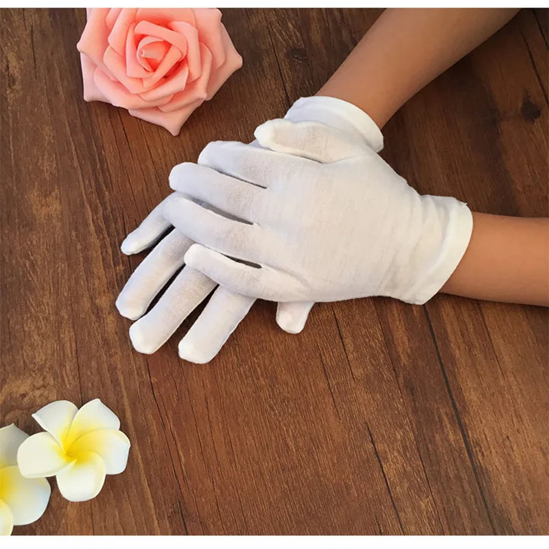 2 paires de gants en coton blanc pour enfants, gants de danse blancs pour garçons et filles, gants d'étiquette blancs pour enfants R263