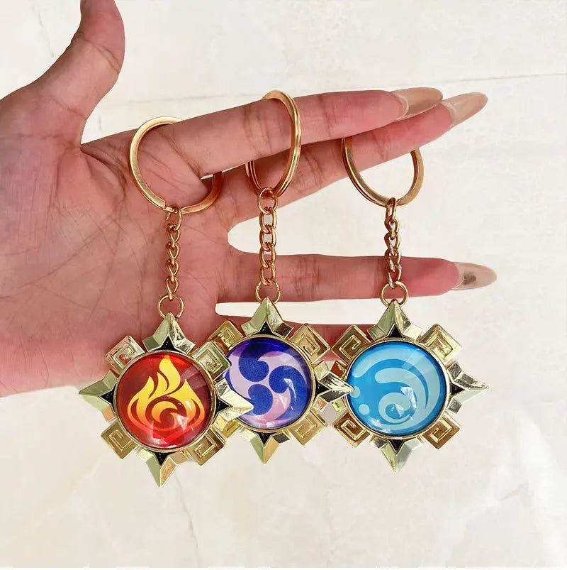 Pendentif Game Impact Natlan Visions Cosplay Fontaine Eye Of God DIY Sac à dos Porte-clés Halloween Lunettes transparentes Cadeaux pour femmes