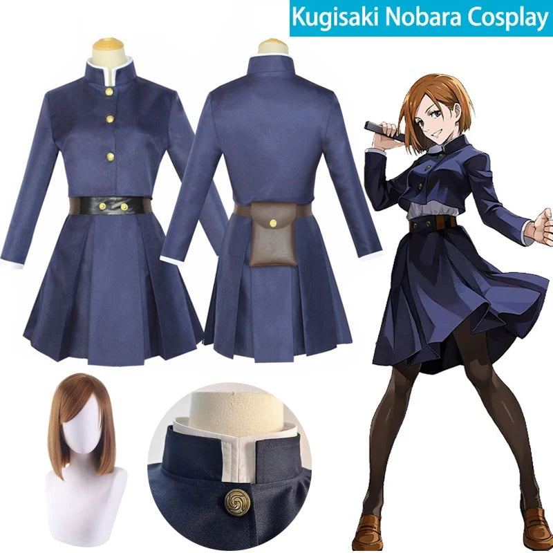 Anime Jujutsu Kaisen Cosplay Kostüm Kugisaki Nobara Tatoo Mädchen Frauen Kleid Uniform Full Set