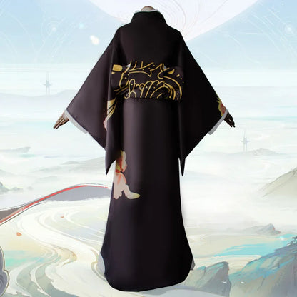 Anime Kibutsuji Muzan Cosplay Kostüm Anime Kimetsu no Yaiba Cosplay Kostüme Frauen Kimono Uniformen Kleidung Kleider Headwearuit