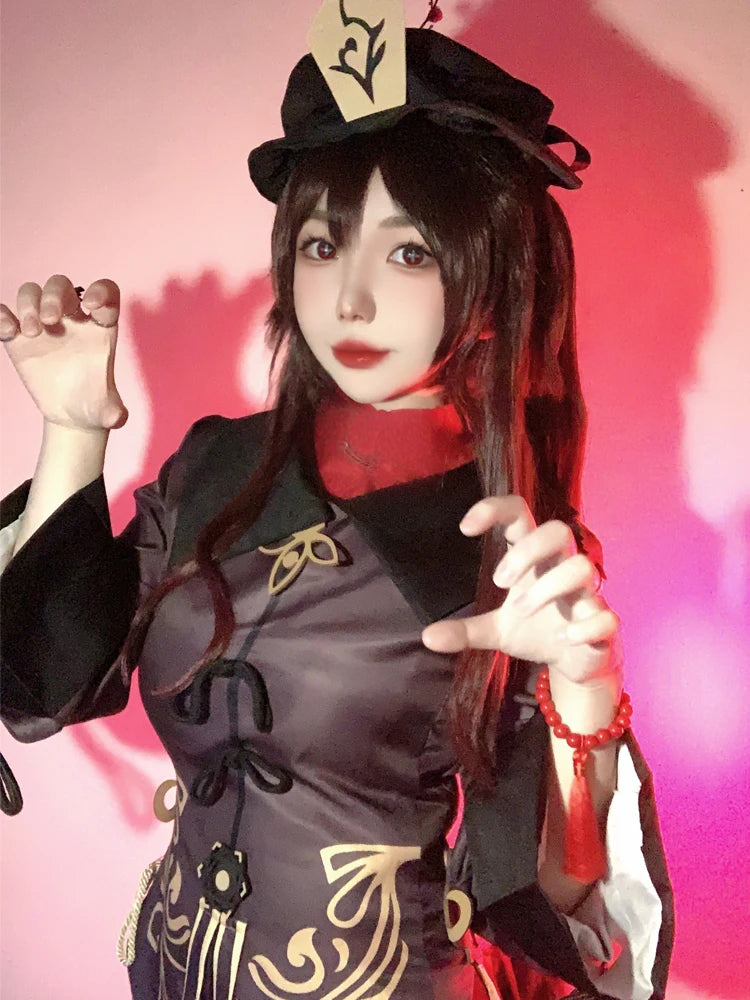 Costume de Cosplay Genshin Impact de Hutao, uniforme de style chinois, costumes d'Halloween pour femmes, jeu Hu Tao