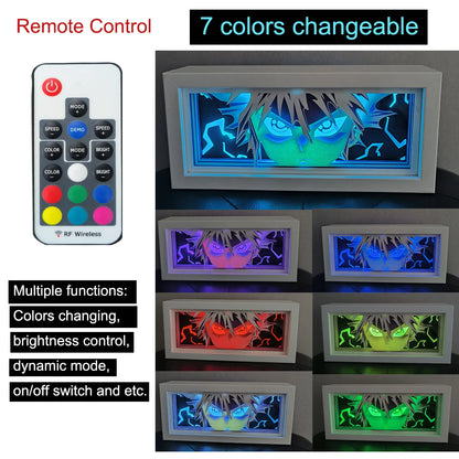 Anime One Piece Paper Cut Shadow Box Light Remote control model multiple colors Gamer Bedroom Decoration party present