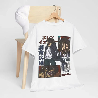 T-shirt Eren Yeager Shingeki No Kyojin Attack on Titan Noir Toutes tailles