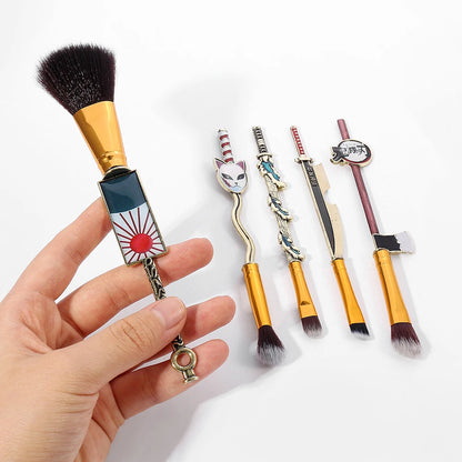 5 STÜCKE Demon Slayer Kimetsu no Yaiba Make-Up Pinsel Cosplay Werkzeug Set Frauen Puder Lidschatten Gesicht Kosmetik Fan Sammeln