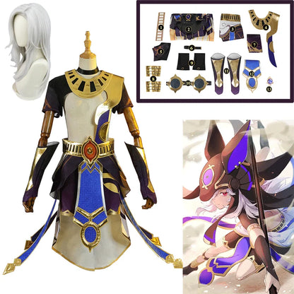 Costume de Cosplay de Genshin Impact Cyno, tenue de fête, perruque, Cosplay Anime pour Halloween, jeu de rôle, Comic Con