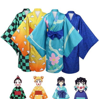 Agatsuma Zenitsu Kimono Anime Cosplay Kostüm Kamado Tanjirou Hashibira Inosuke Kleid Kimetsu No Yaiba Saison