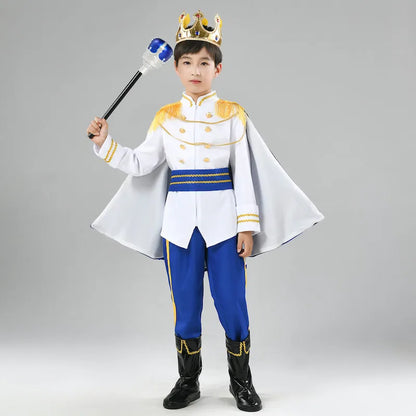 Costume de roi de jeu de rôle pour enfants d'Halloween Costume royal européen fantastique Coffret cadeau de Noël