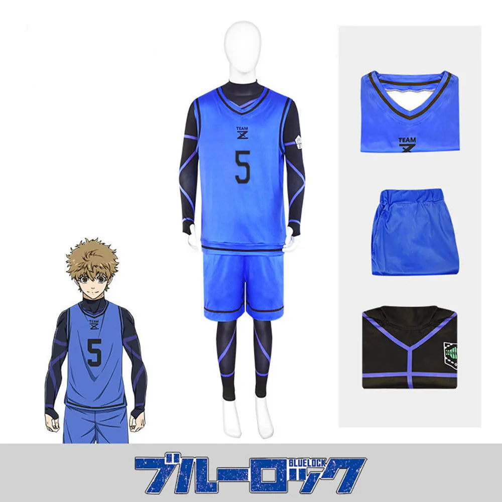 Anime Blue Lock Cosplay Kostüm Isagi Yoichi Chigiri Bachira Rensuke Kunigami Fußball maillot fuß uniforme Kleidung Trikots