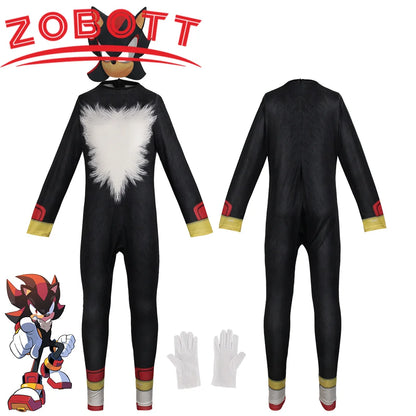 Hot Toys Sonic Cosplay Costume For Kids Boys Girls Funny jumpsuits Gloves Mask Suit Carnival Party Stage perform Clothes