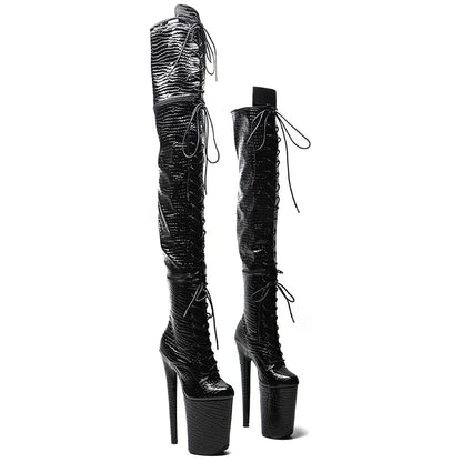 Leecabe 23CM/9Inch Pu Oberen Reißverschluss geteilte Stiefel Frauen Neues Design Drei Möglichkeiten, Stiefel zu tragen Extrem hoher Absatz Abnehmbare Stiefel