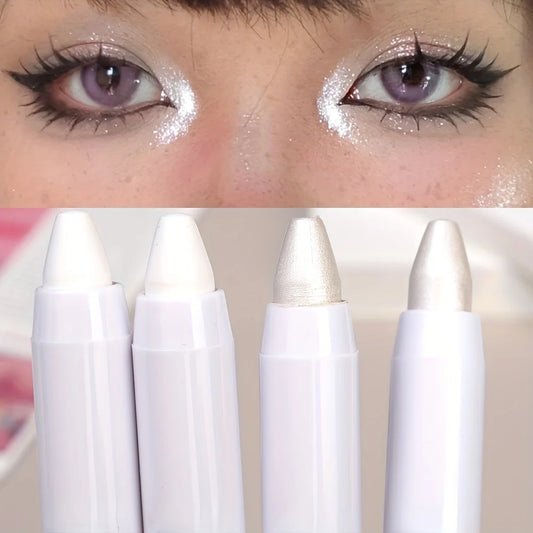 1 bâton de surligneur scintillant, crayon à paupières blanc pailleté pour les yeux brillants, surligneur de maquillage à effet éblouissant