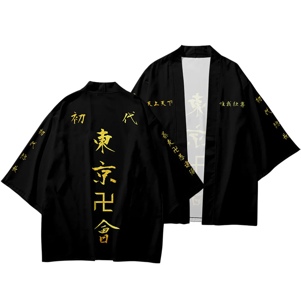 Anime Tokyo Revengers Tokyo Manji Gang T-shirt à manches courtes Short Manjiro Sano Cosplay Cape Chemises Kimono Tokyo Avengers Uniforme