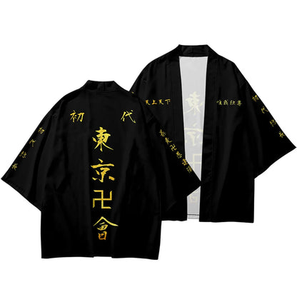 Anime Tokyo Revengers Tokyo Manji Gang T-shirt à manches courtes Short Manjiro Sano Cosplay Cape Chemises Kimono Tokyo Avengers Uniforme