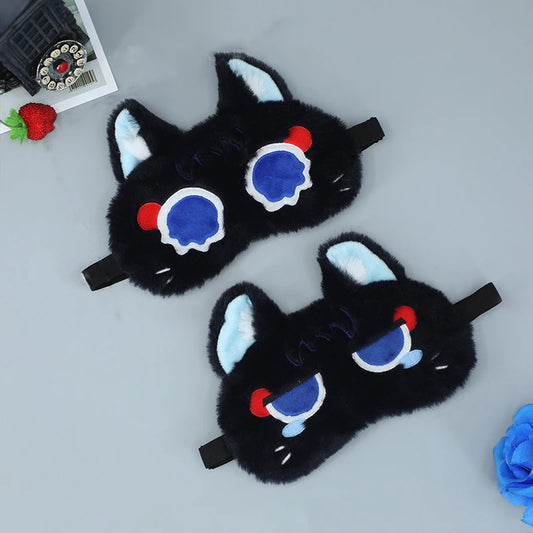 Masque de sommeil pour chat Game Hero Cosplay Wanderer Kawaii en peluche pour chats, bandeau pour les yeux, doux, à porter, cadeaux pour amis