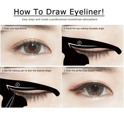 2pcs Eyeliner Stencils Cat Line Eyeliner Stamps Models Eyeliner Template Shaper Eye Liner Makeup Tool Makeup Products Косметика